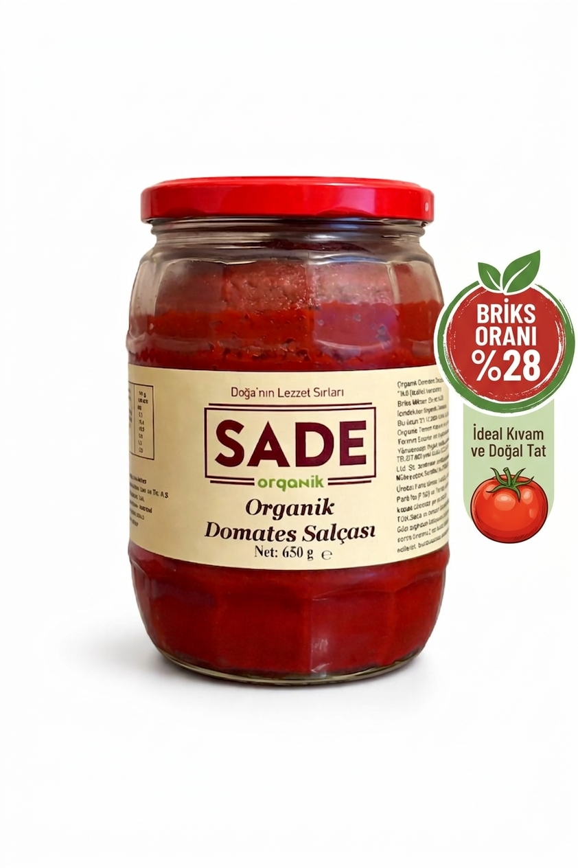 Sade Organik Domates Salçası 650 g.
