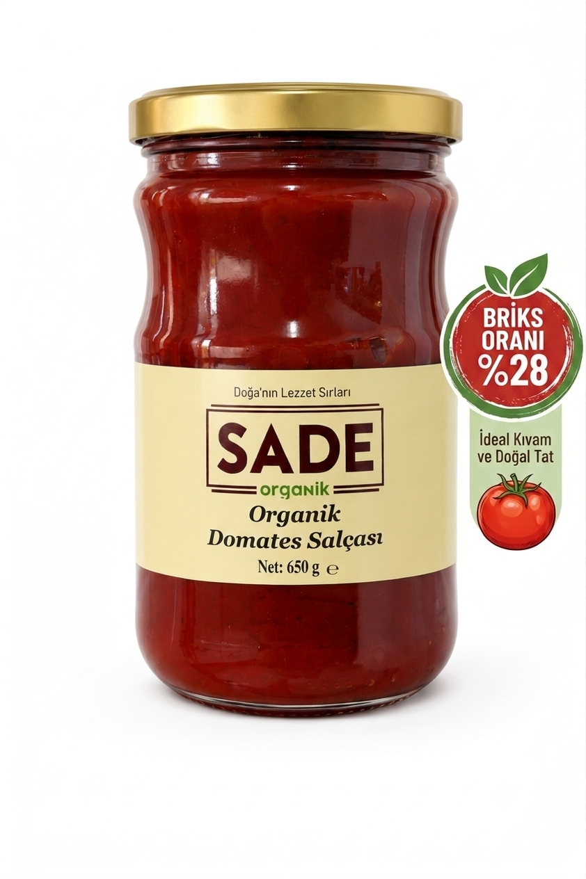 Sade Organik Domates Salçası 650 g.