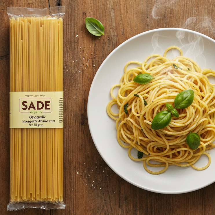 Sade Organik Spagetti Makarna - 500 Gr