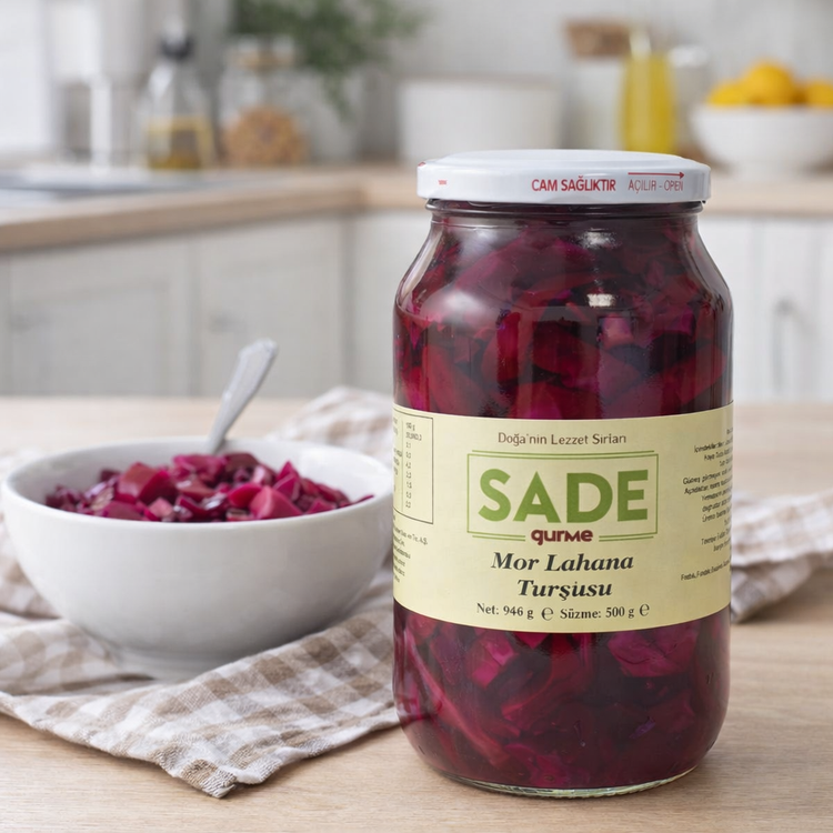 Sade Gurme Mor Lahana Turşusu 960 g.