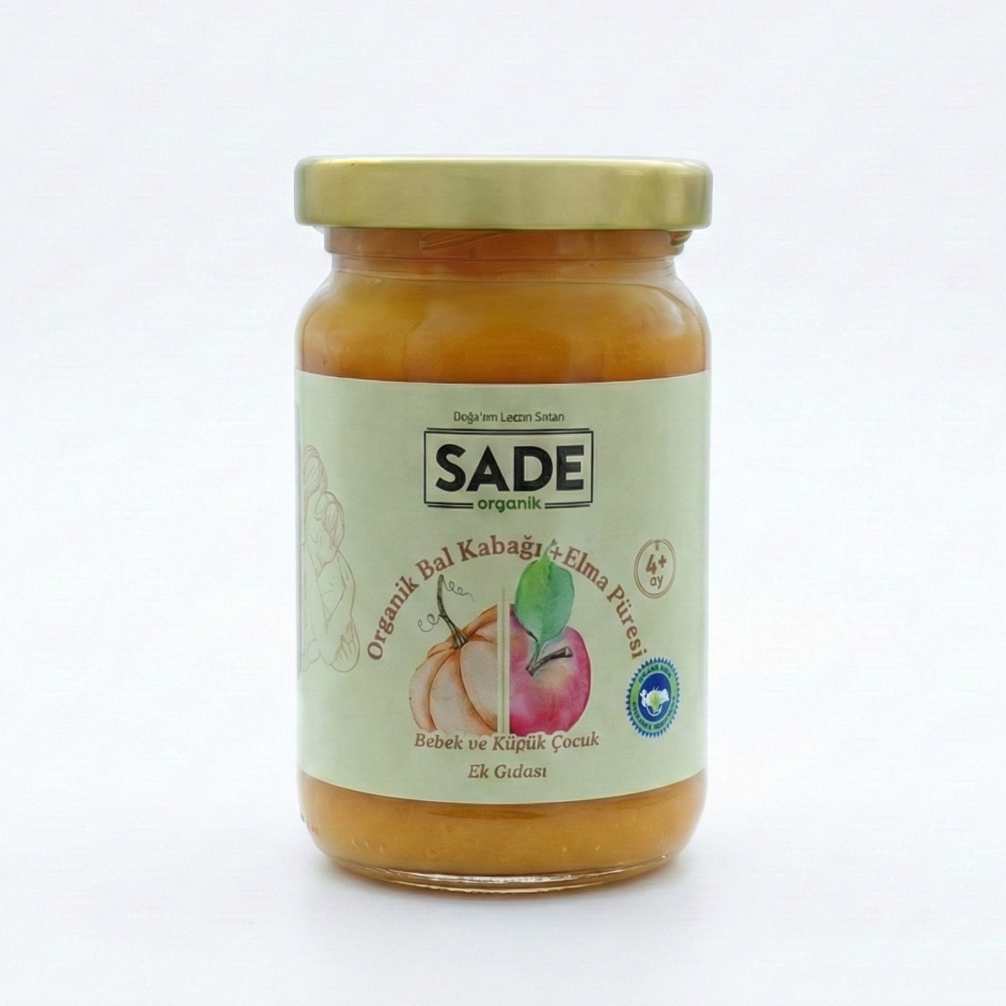 Sade Organik Bal Kabağı – Elma Püresi 100 gr (+4 Ay)