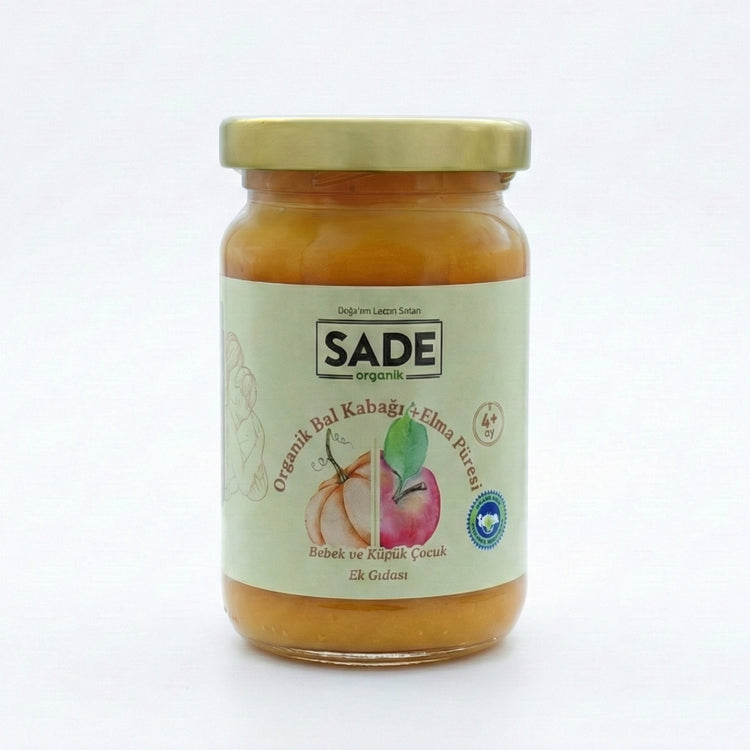 Sade Organik Bal Kabağı – Elma Püresi 100 gr (+4 Ay)