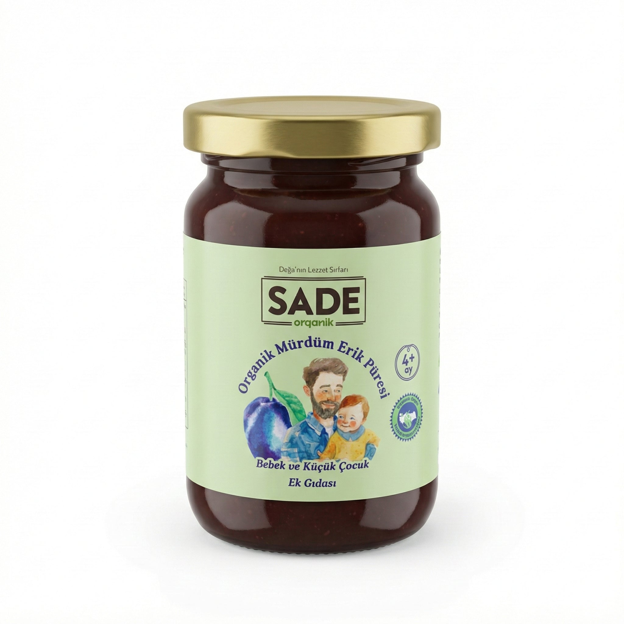 Sade Organik Mürdüm Erik Püresi 100 gr (+4 Ay)