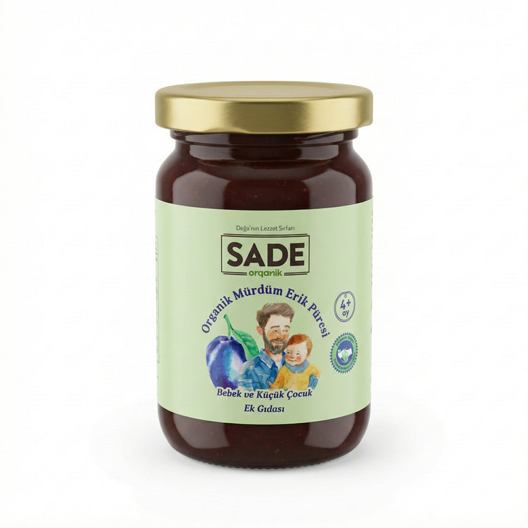 Sade Organik Mürdüm Erik Püresi 100 gr (+4 Ay)