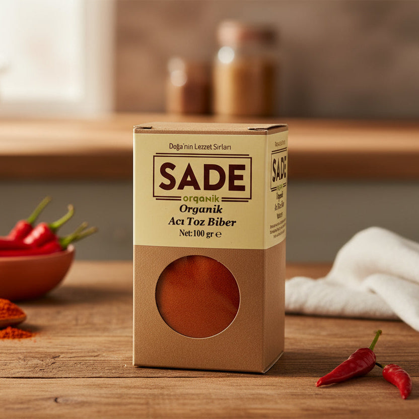 Sade Organik Acı Toz Biber 100 g.
