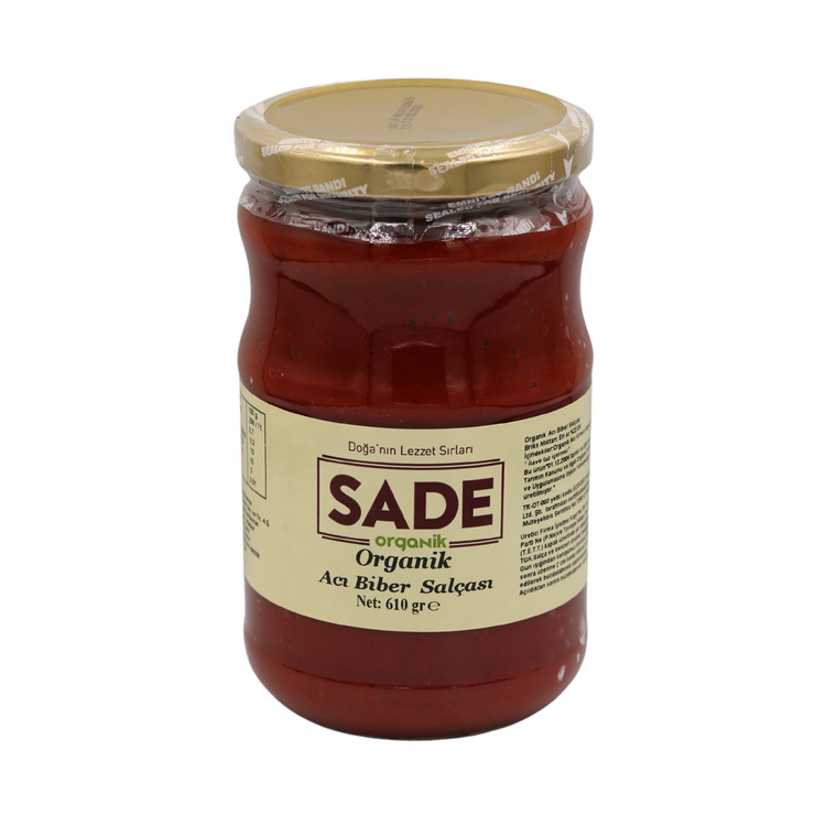 Sade Organik Acı Biber Salçası - 610 Gr