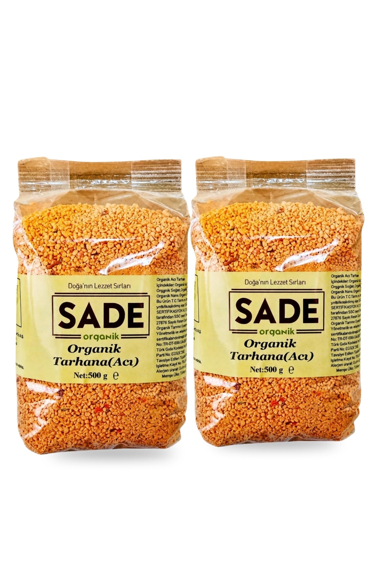 Sade Organik Acı Tarhana 500 G 2'li Paket