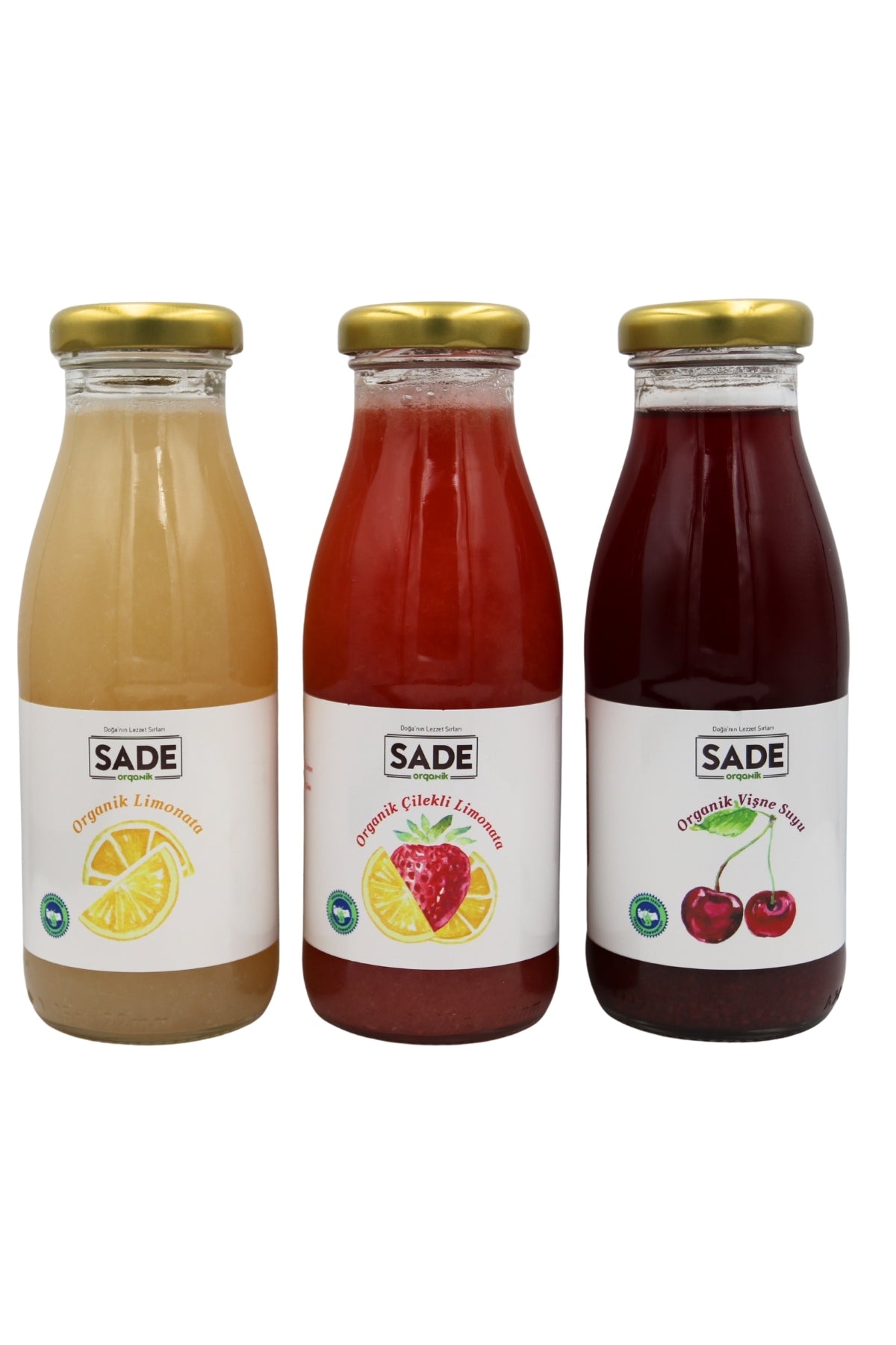 SADE ORGANİK ÇİLEKLİ + LİMONATA + VİŞNE SUYU 250