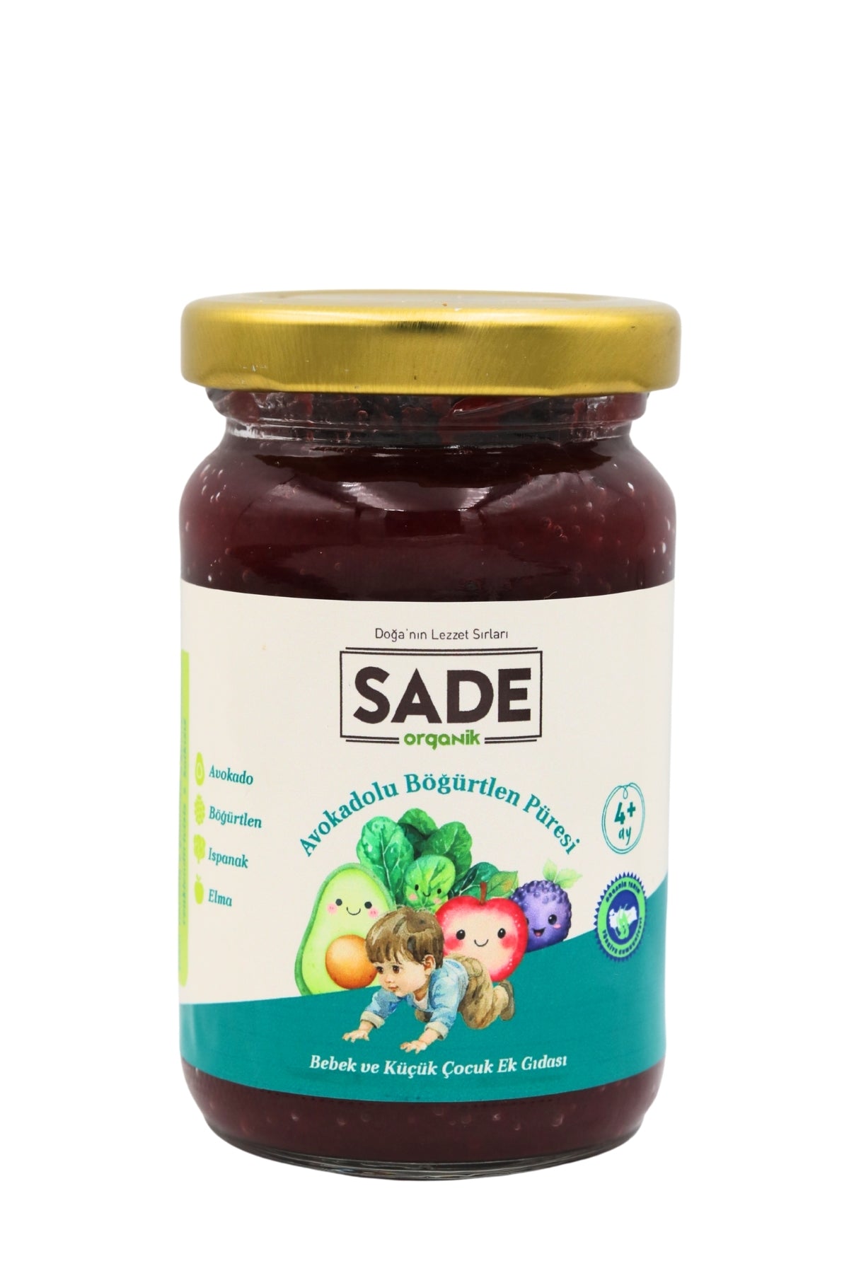 Sade Organik Avokadolu – Böğürtlen Püresi 100 gr (+4 Ay)