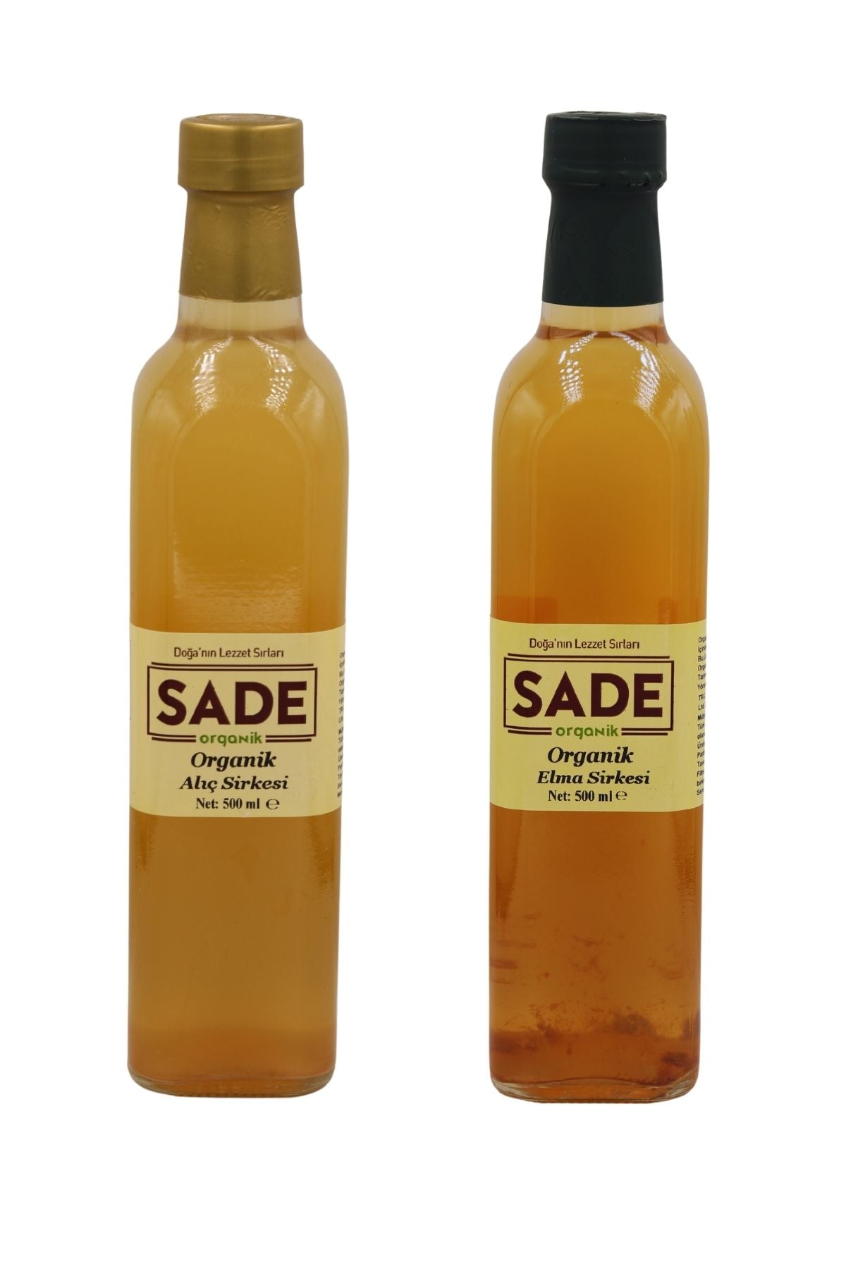 SADE ORGANİK ALIÇ VE ELMA SİRKESİ 500ML GR 2 Lİ