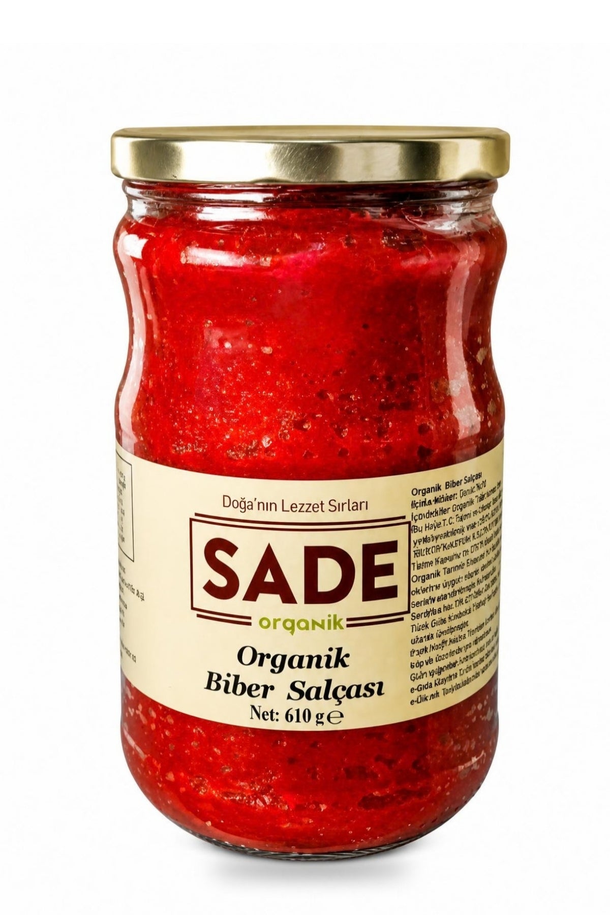 Sade Organik Biber Salçası 610 Gr