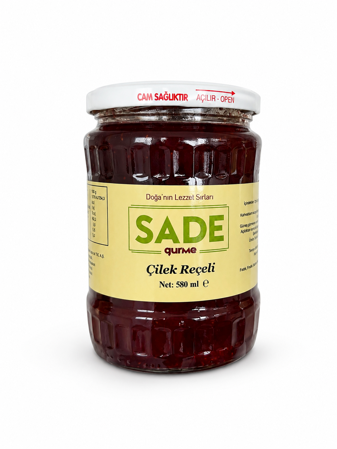 Sade Gurme Çilek Reçeli 580 ml
