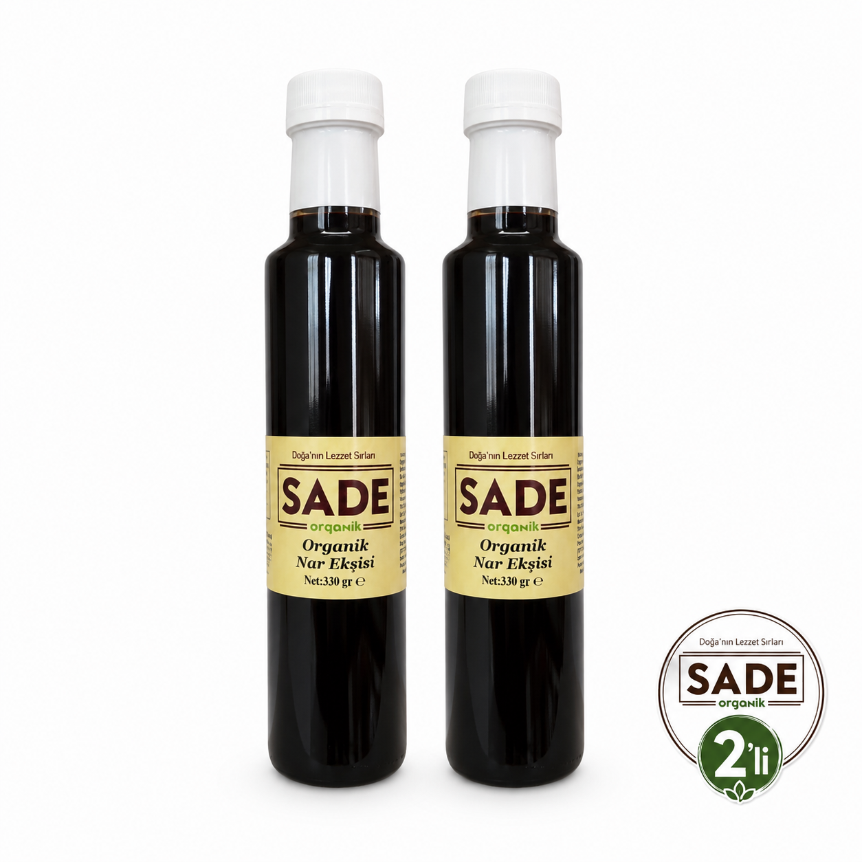 Sade Organik Nar Ekşisi 2x330 g.- 2'li Paket
