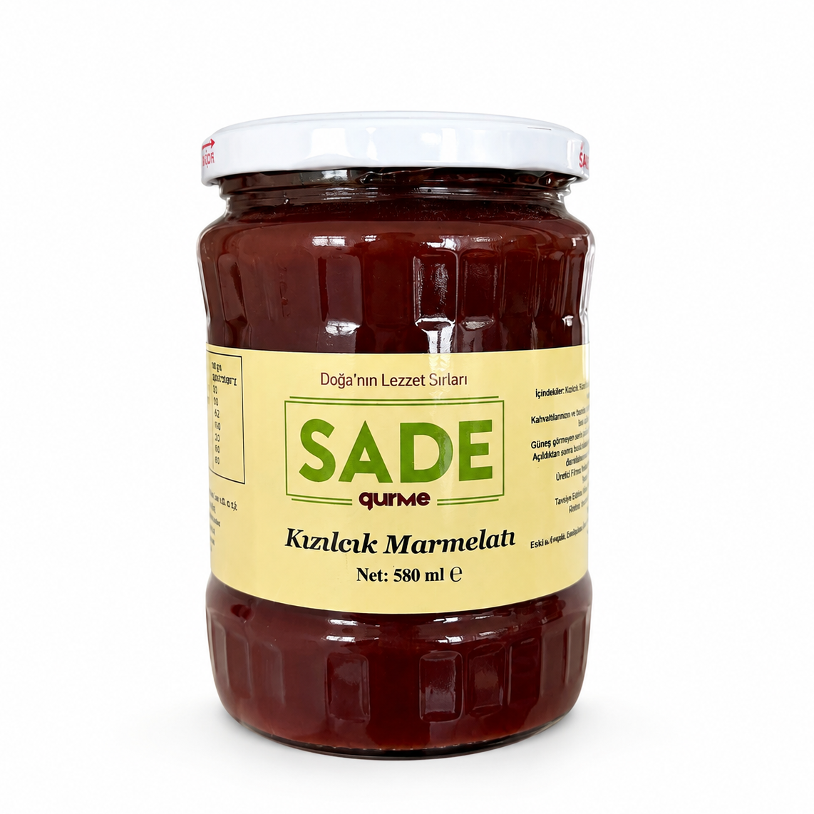 Sade Gurme Kızılcık Marmelatı 580 ml