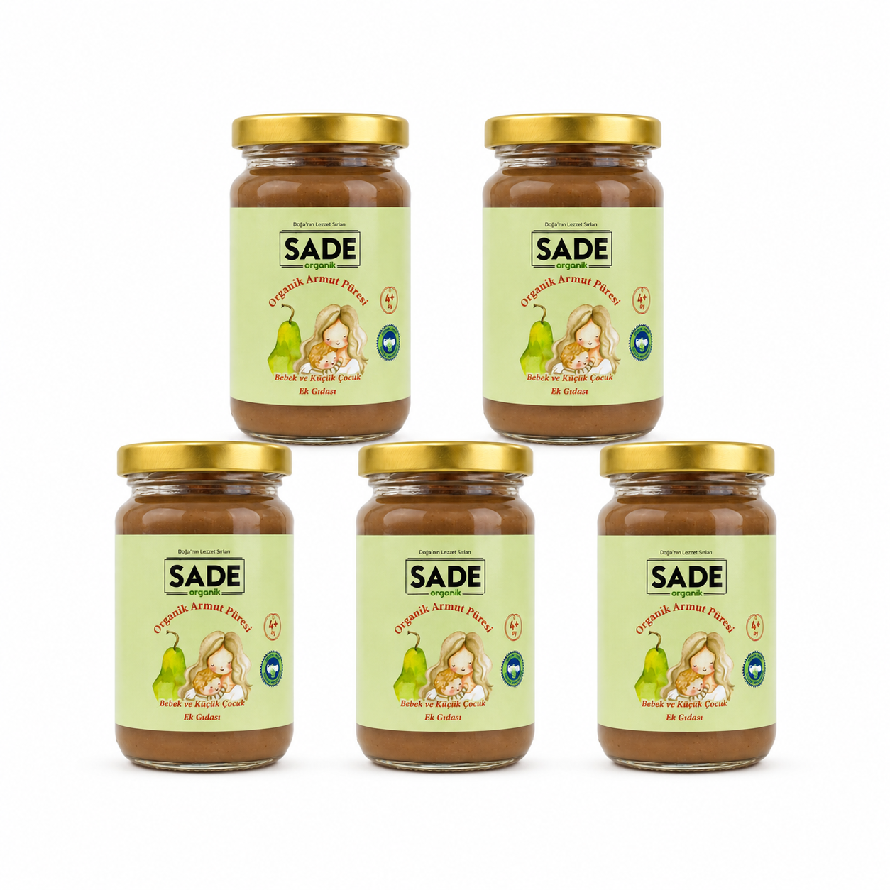 Sade Organik Armut Püresi 5x100 g. 5'li Paket
