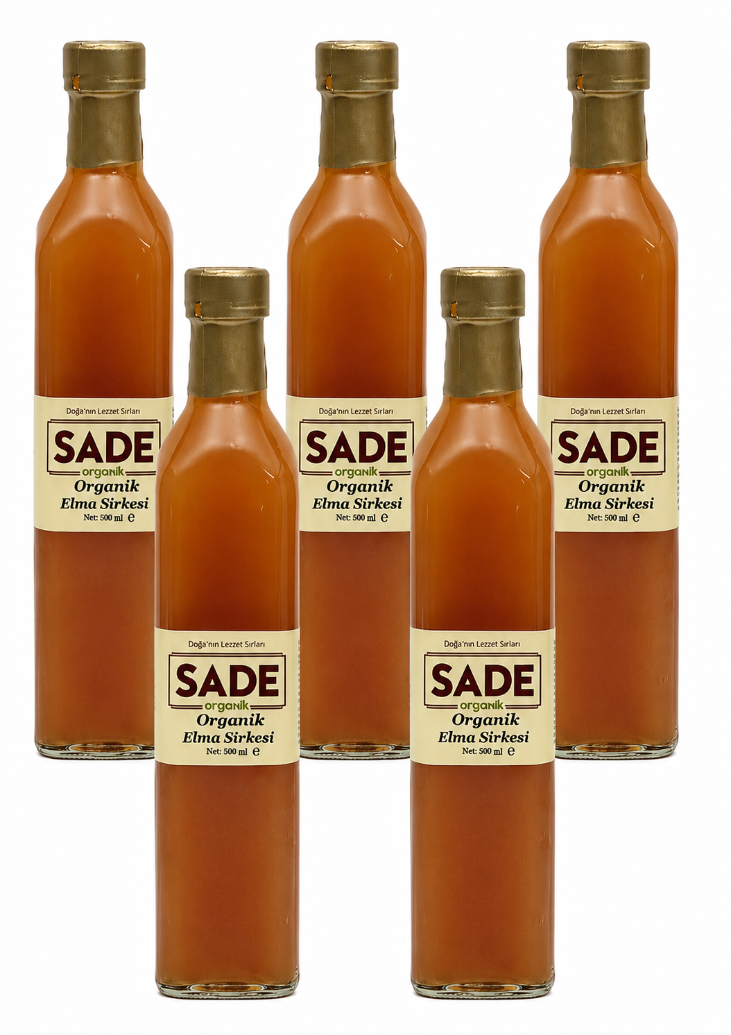Sade Organik Elma Sirkesi 5 x 500 ML