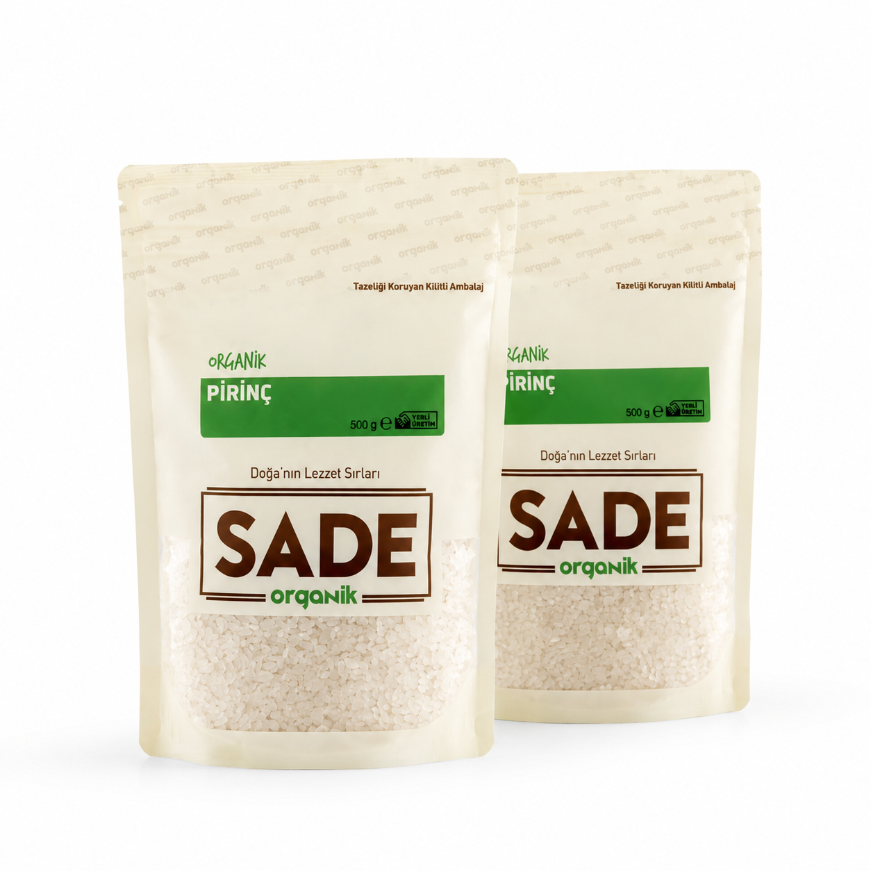 Sade Organik Pirinç 500gr 2Li paket