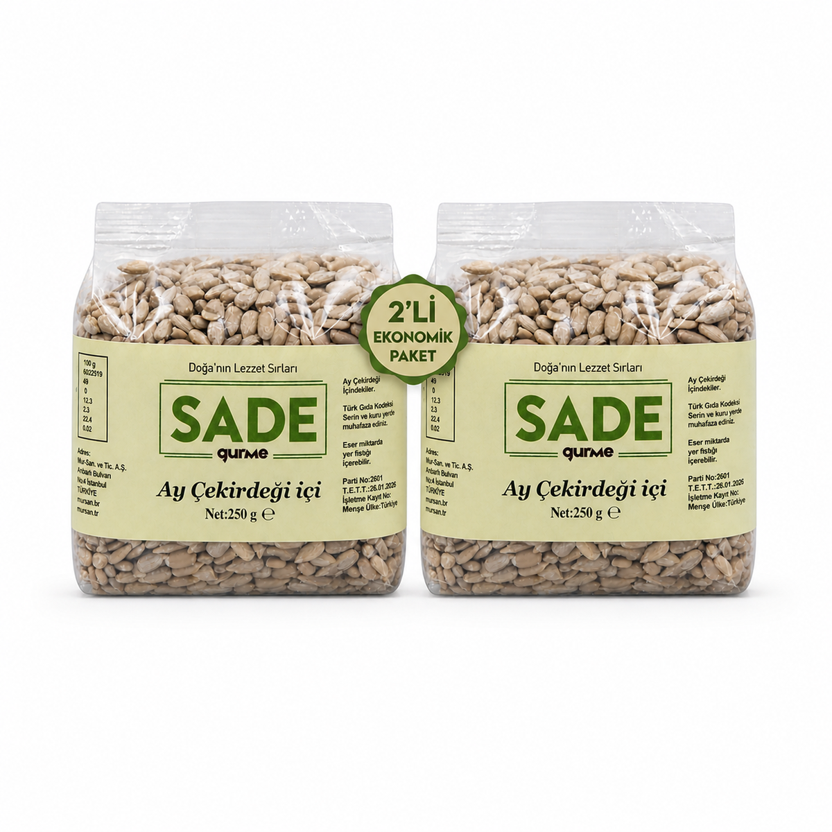 SADE AYÇEKİRDEK İÇİ 250 GR 2 Lİ