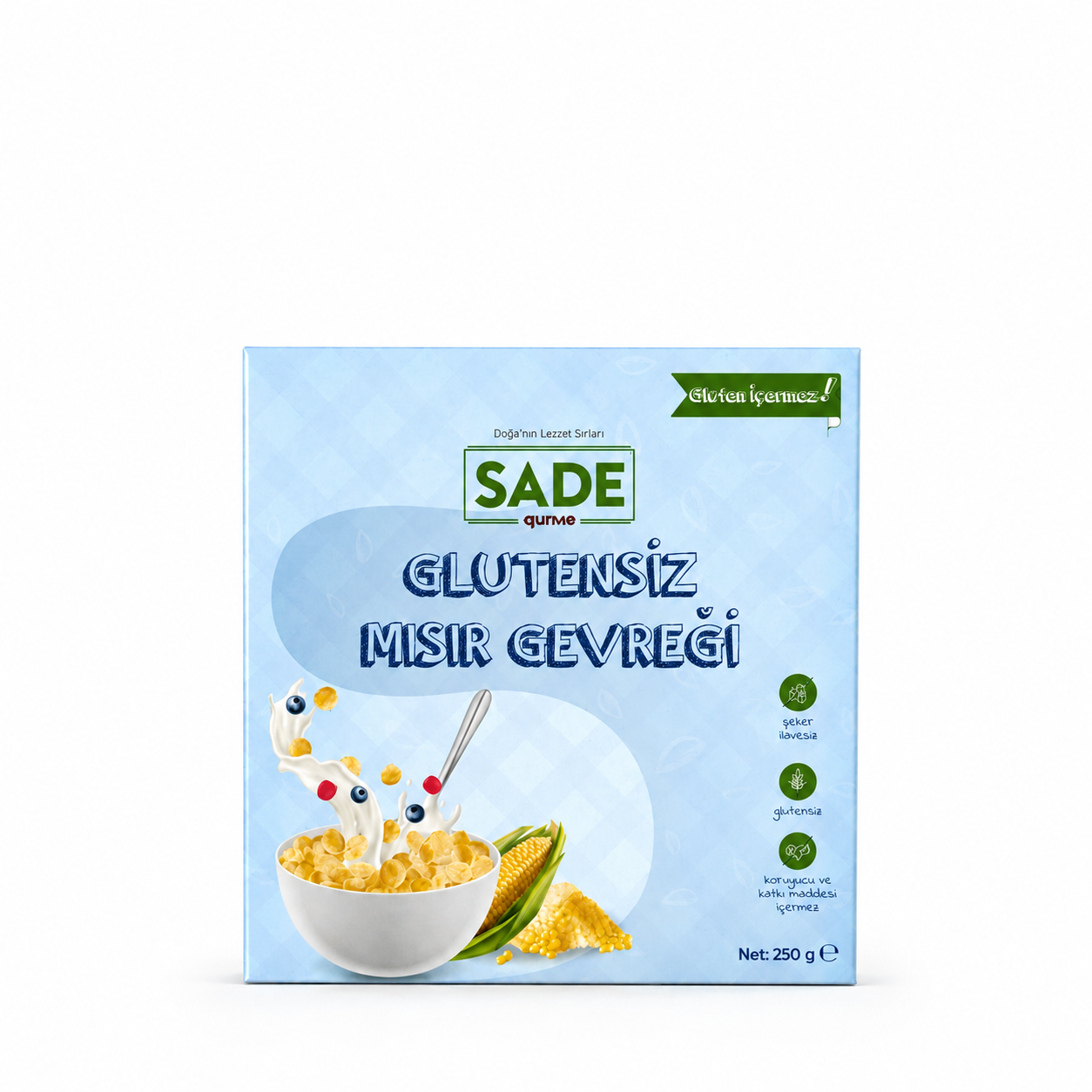 Sade Gurme Glutensiz Mısır Gevreği 250 g.