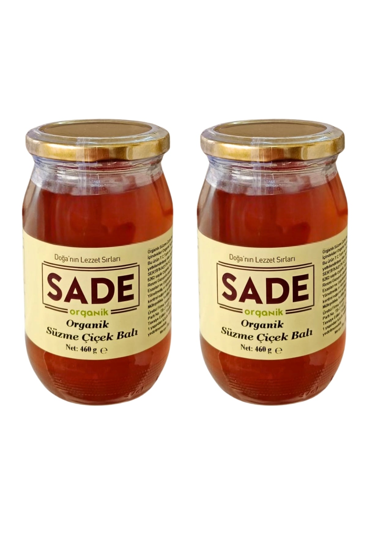 SADE ORGANİK SÜZME ÇİÇEK BALI 460 GR. 2 Lİ PAKET