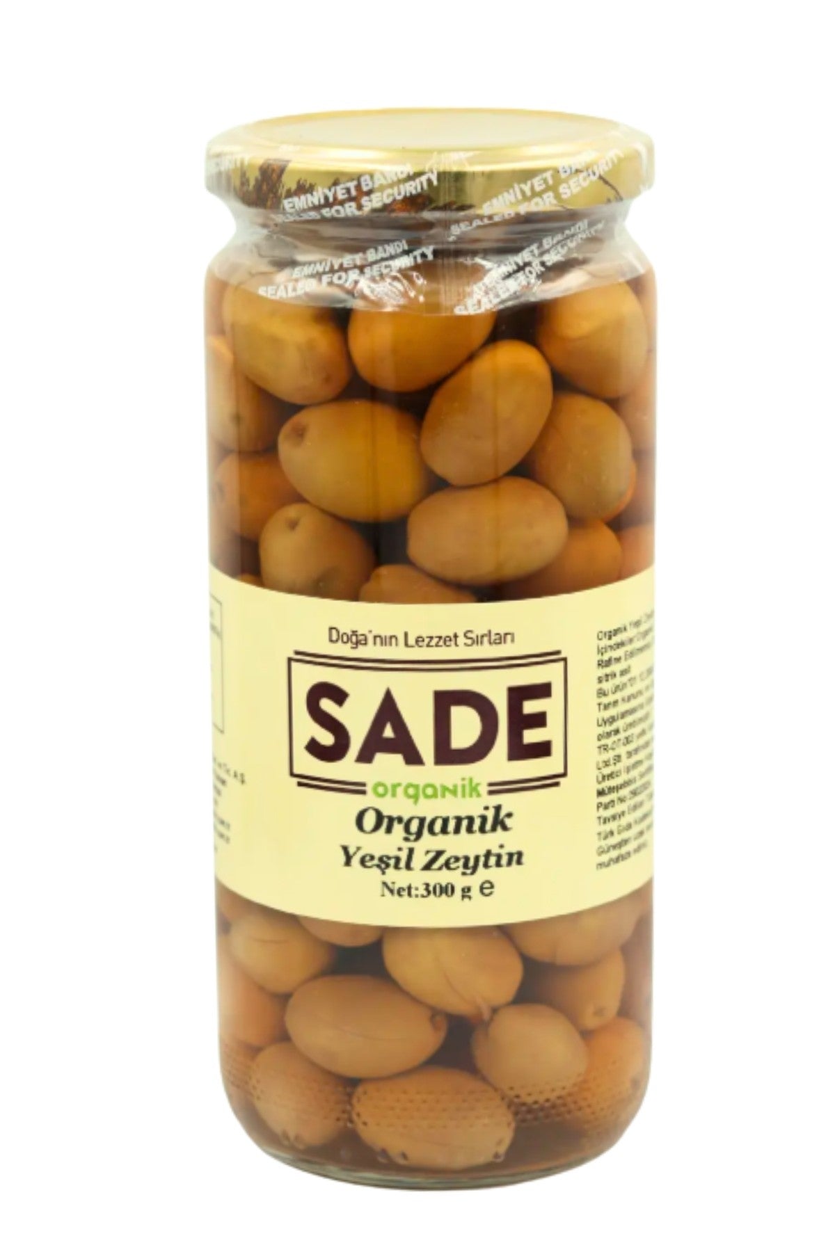 SADE ORGANİK YEŞİL ZEYTİN 300 GR.