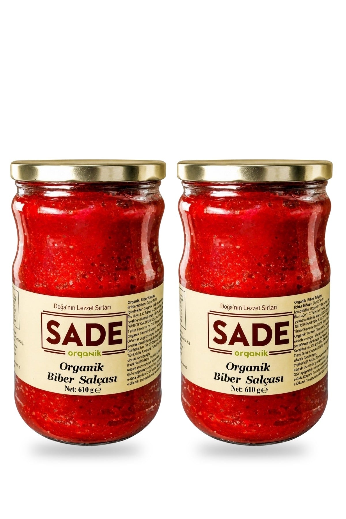SADE ORGANİK BİBER SALÇASI 610 GR 2 Lİ PAKET