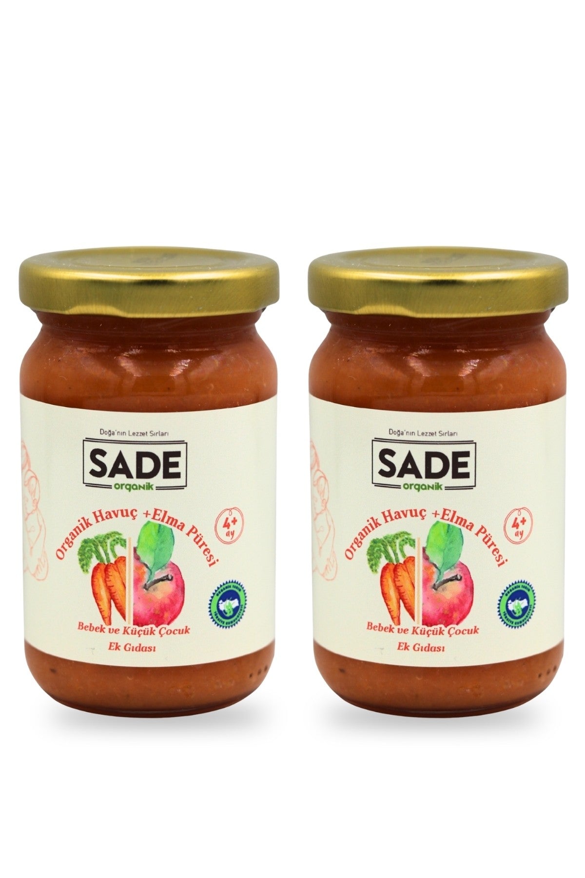 SADE ORGANİK HAVUÇ ELMA PÜRESİ 100 GR 2 Lİ PAKET
