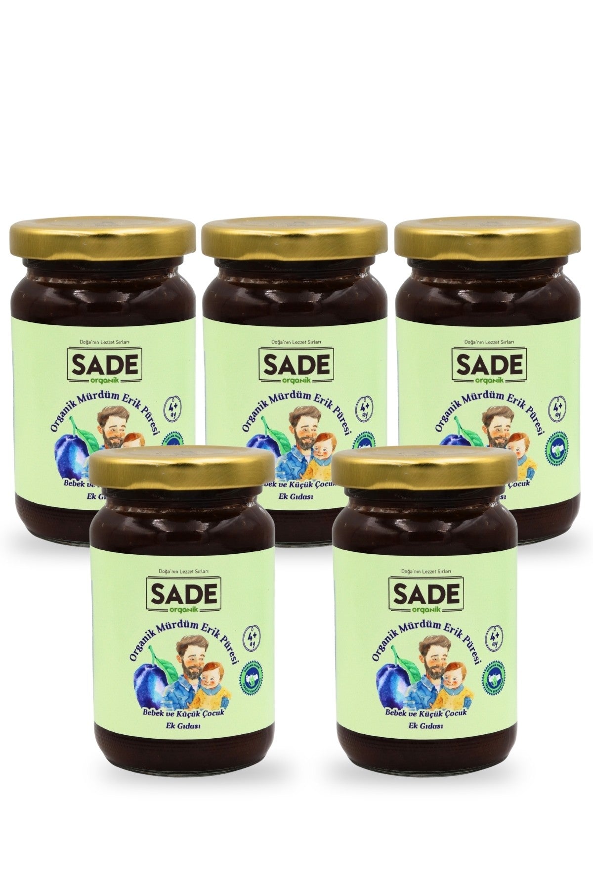 SADE ORGANİK MÜRDÜM ERİK PÜRESİ 100 GR. 5 Lİ