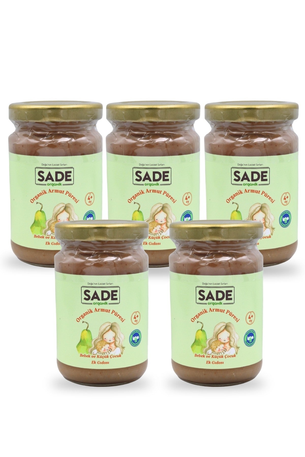 Sade Organik Armut Püresi 5x100 g. 5'li Paket