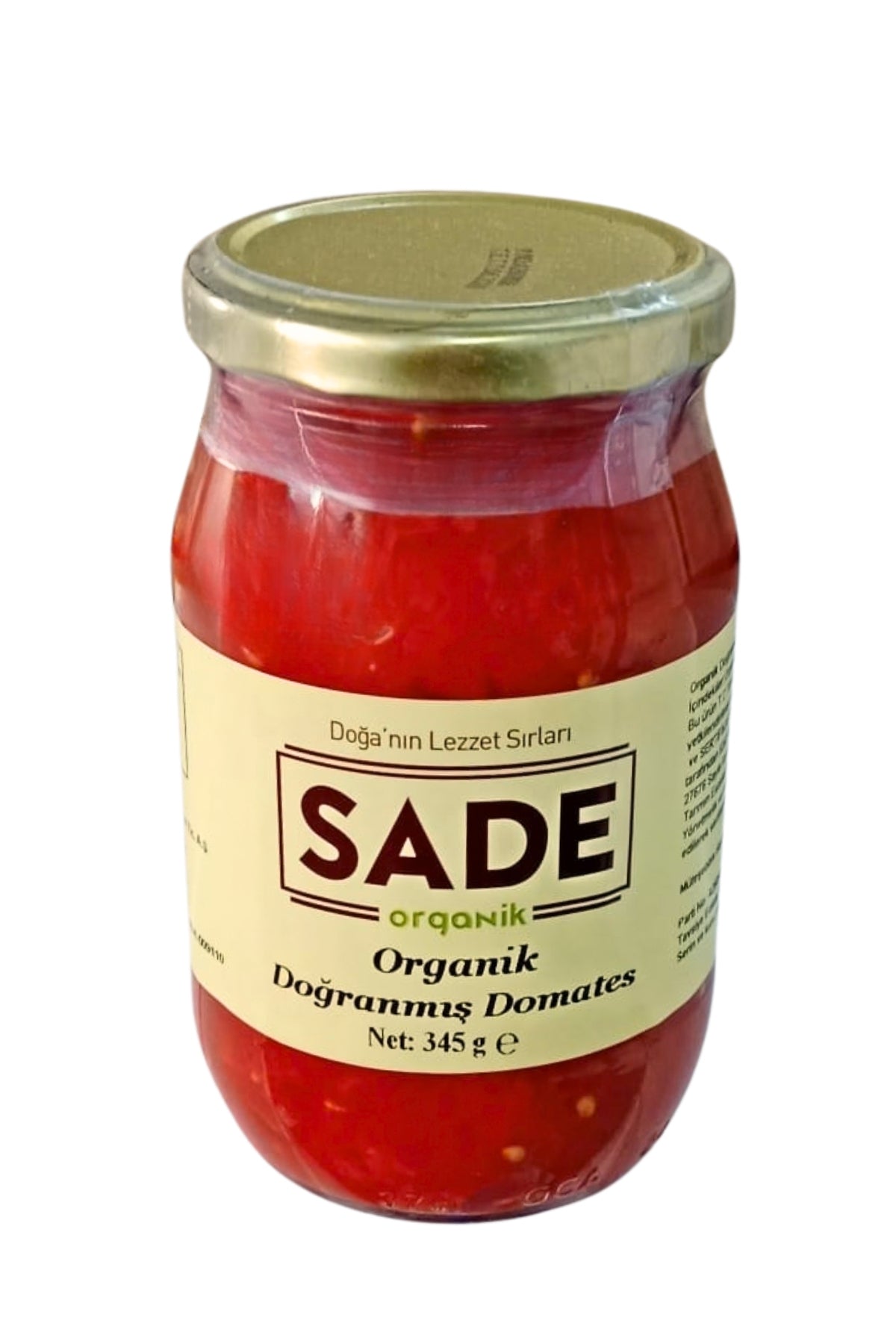 SADE ORGANİK DOĞRANMIŞ DOMATES 340 GR.