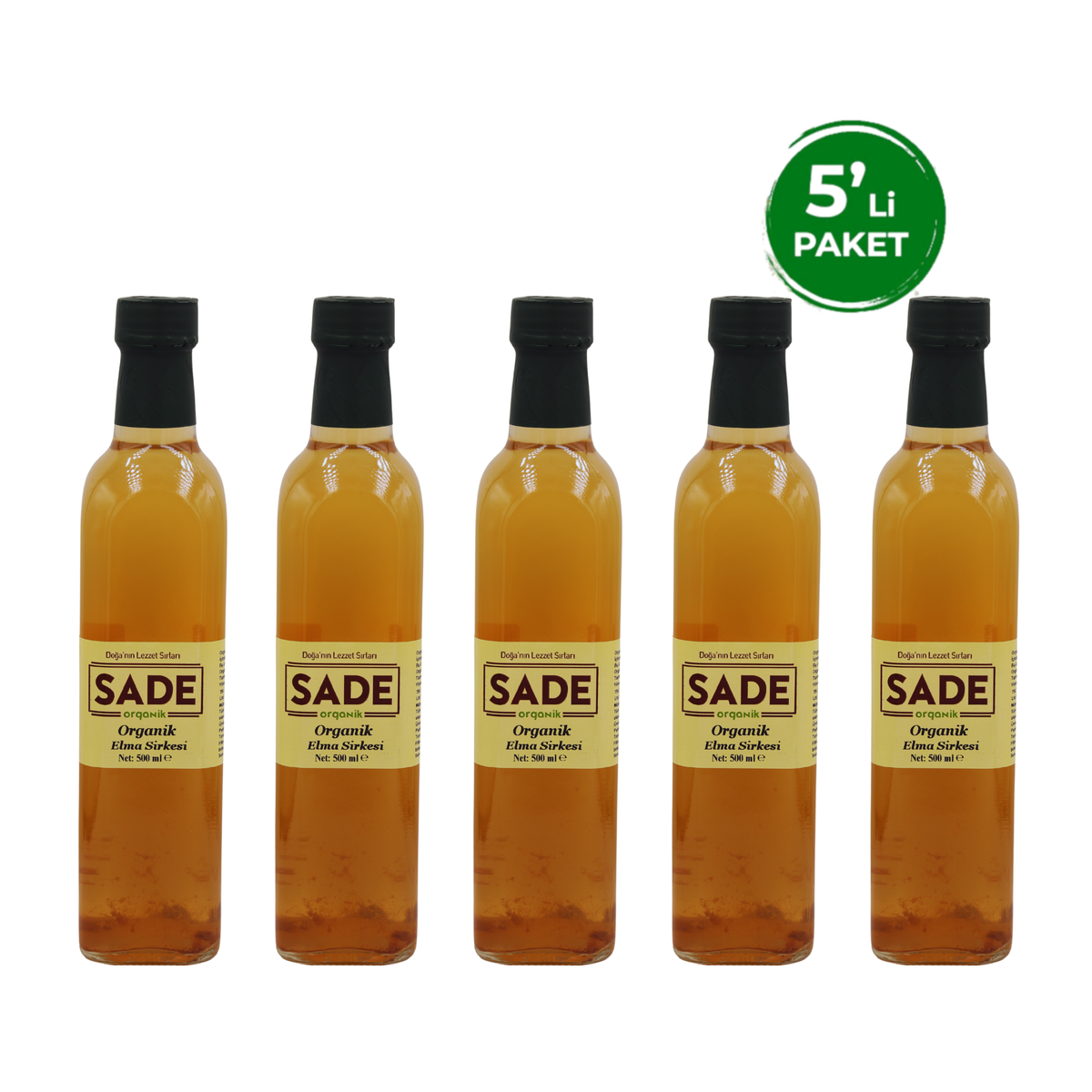 SADE ORGANİK ELMA SİRKESİ 5 x 500 ML