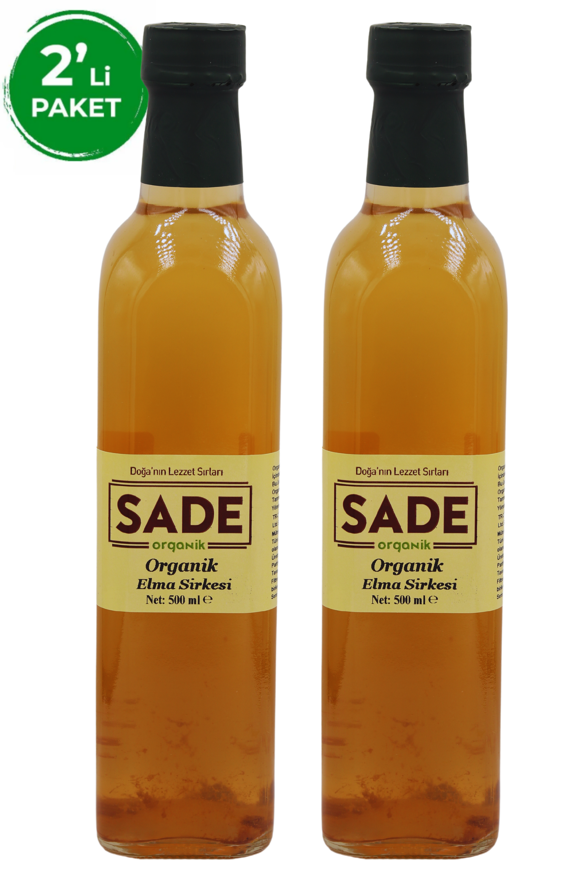SADE ORGANİK ELMA SİRKESİ 2 x 500 ML
