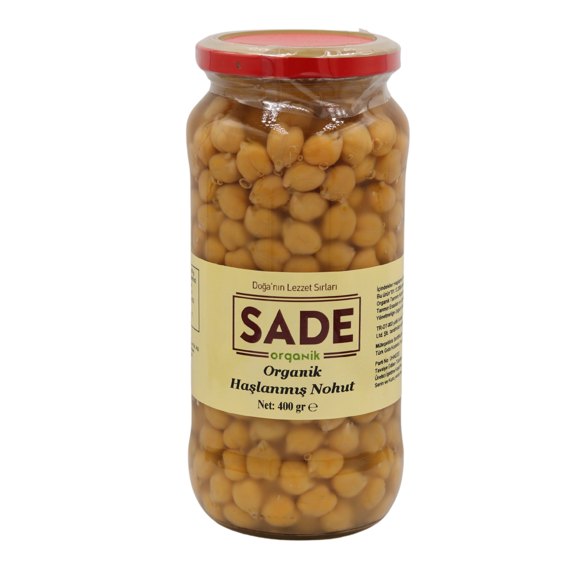 Sade Organik Haşlanmış Nohut Konserve 400 Gr
