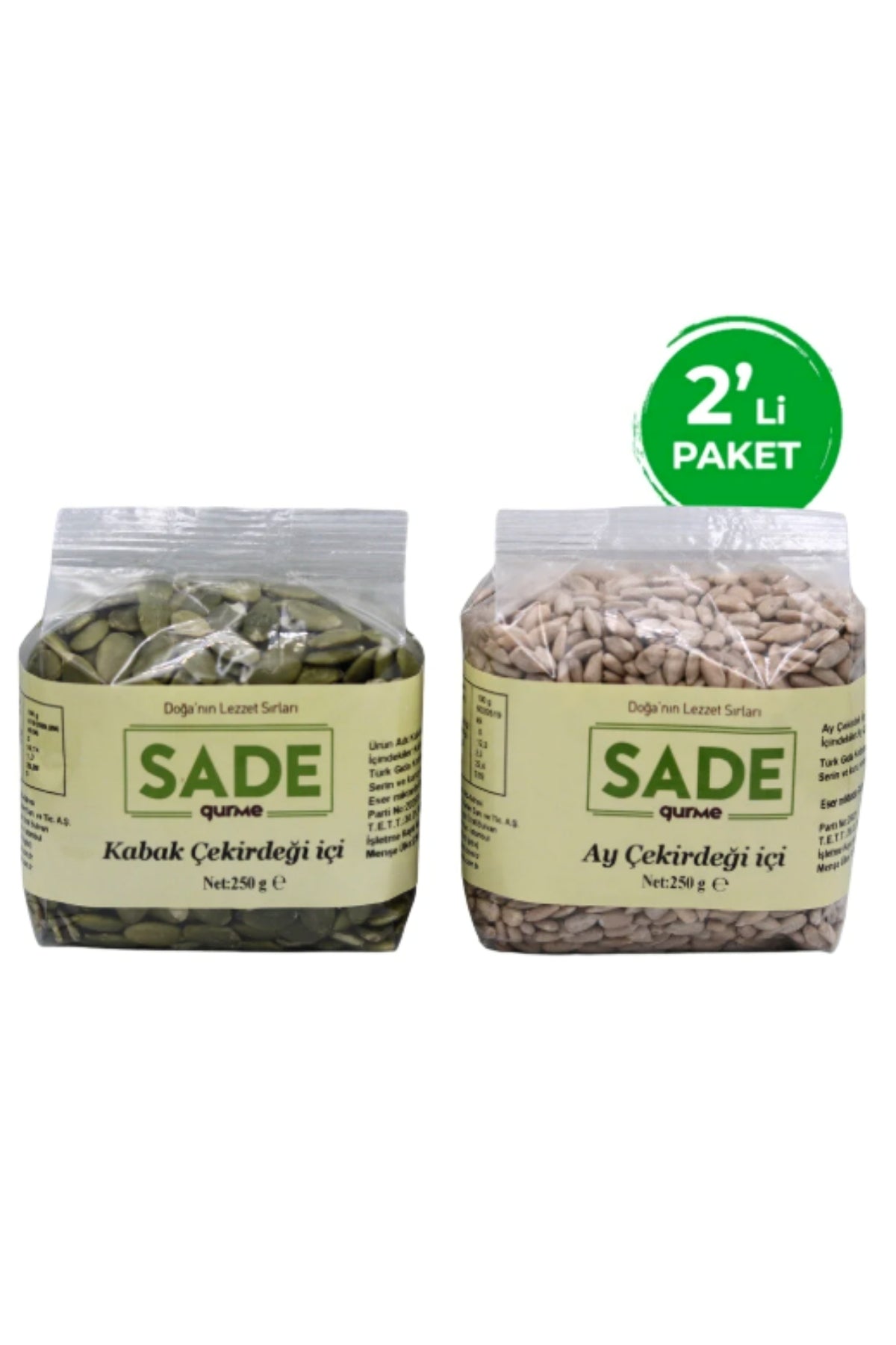 SADE KABAK VE AYÇEKİRDEĞİ İÇİ PAKET 250 GR