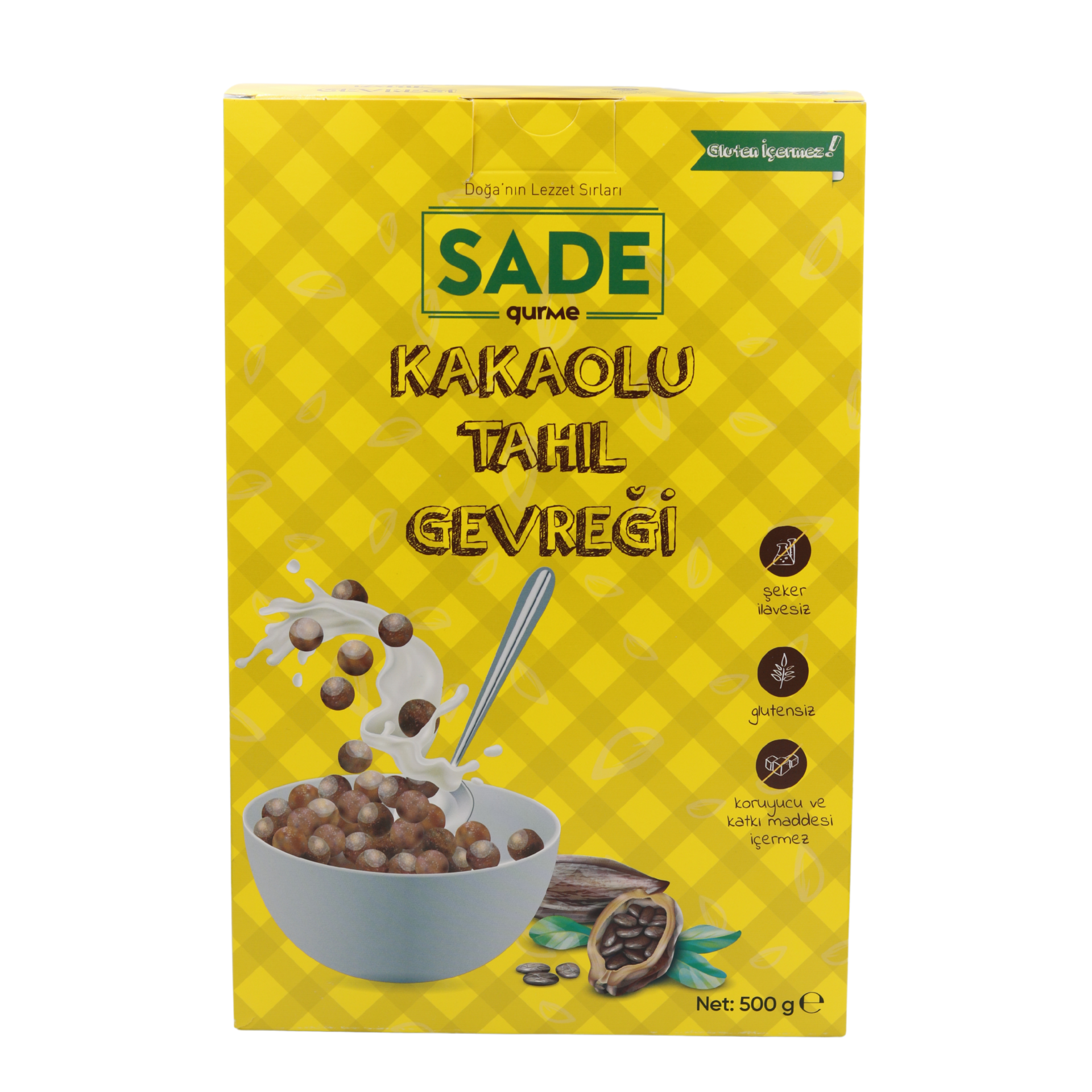 Sade Gurme Glutensiz Kakaolu Tahıl Gevreği - 500 Gr