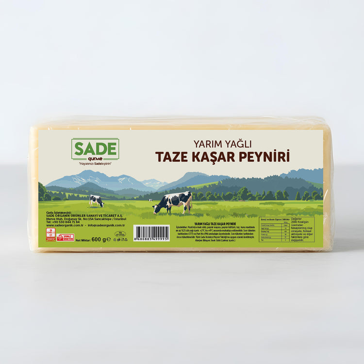 Sade Gurme Kaşar Peynir 600 g. - Doğadan Gelen Lezzet