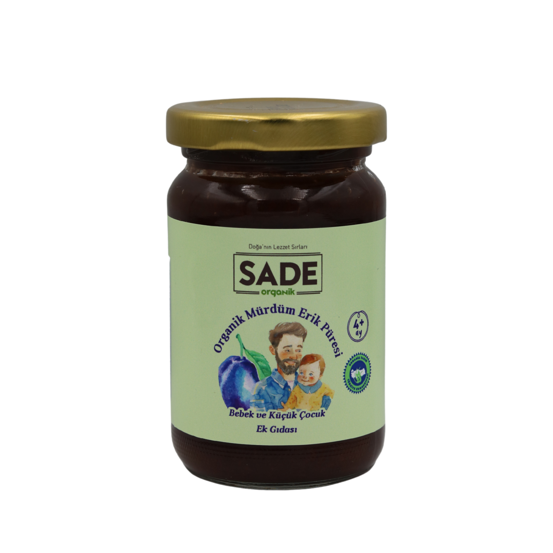 Sade Organik Mürdüm Erik Püresi 100 gr (+4 Ay)