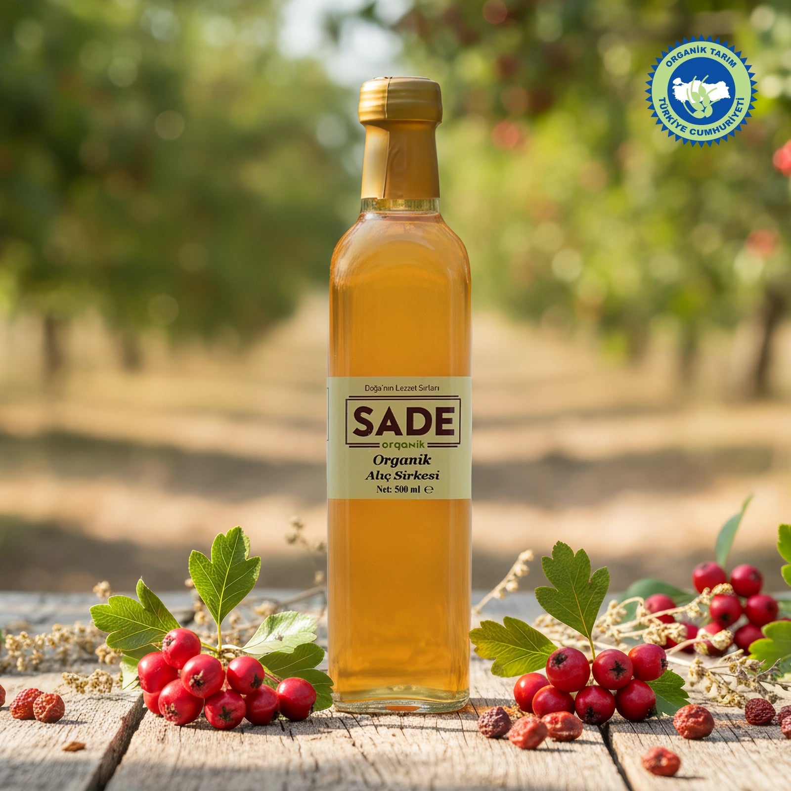 Sade Organik Alıç Sirkesi 500 Gr