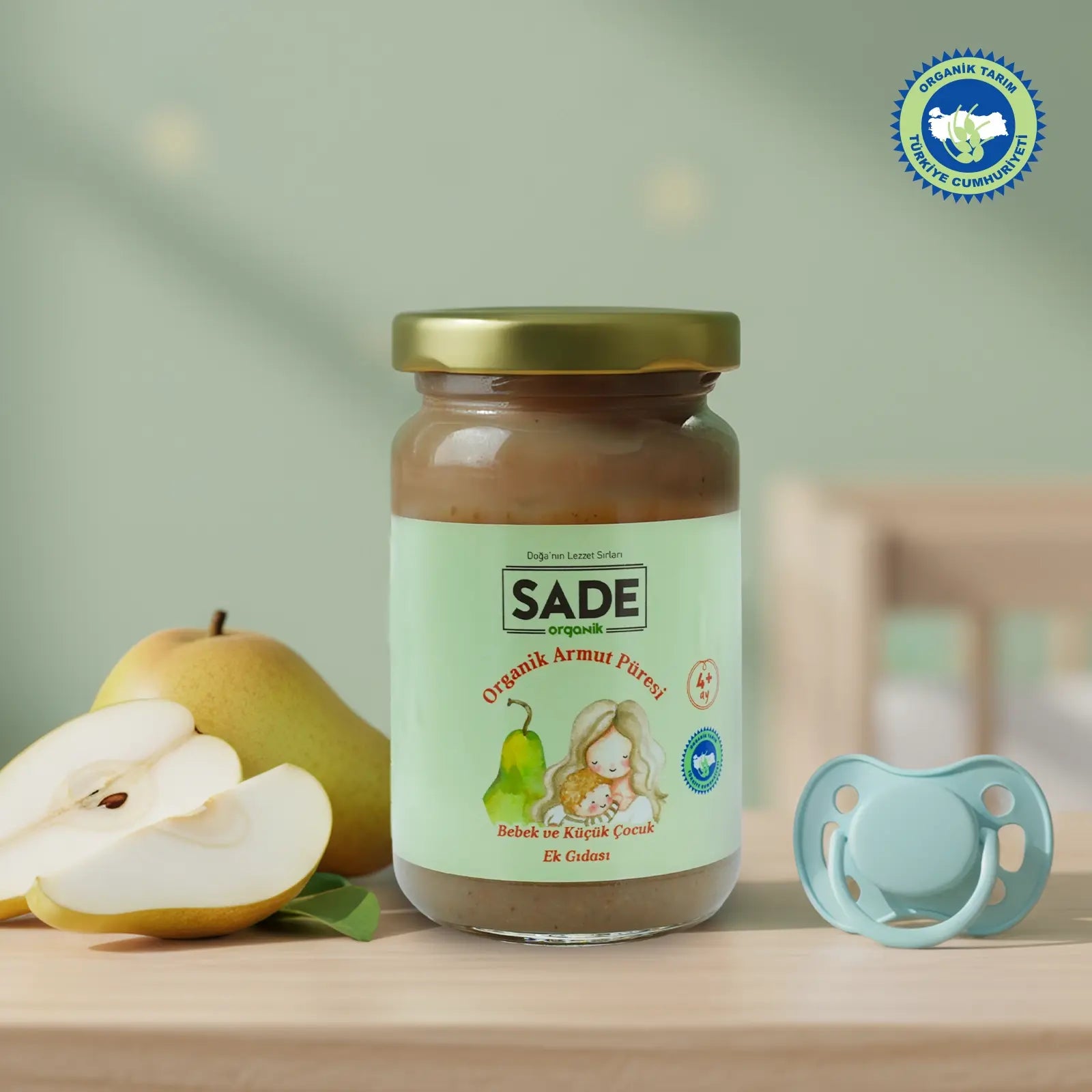 Sade Organik Armut Püresi 100 gr (+4 Ay)