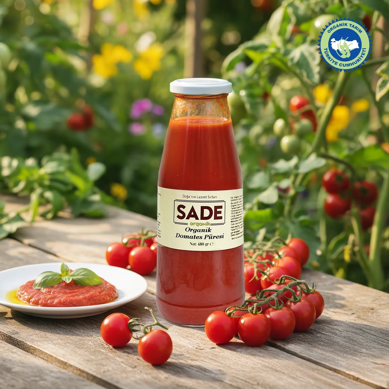 Sade Organik Domates Püresi 680 gr.