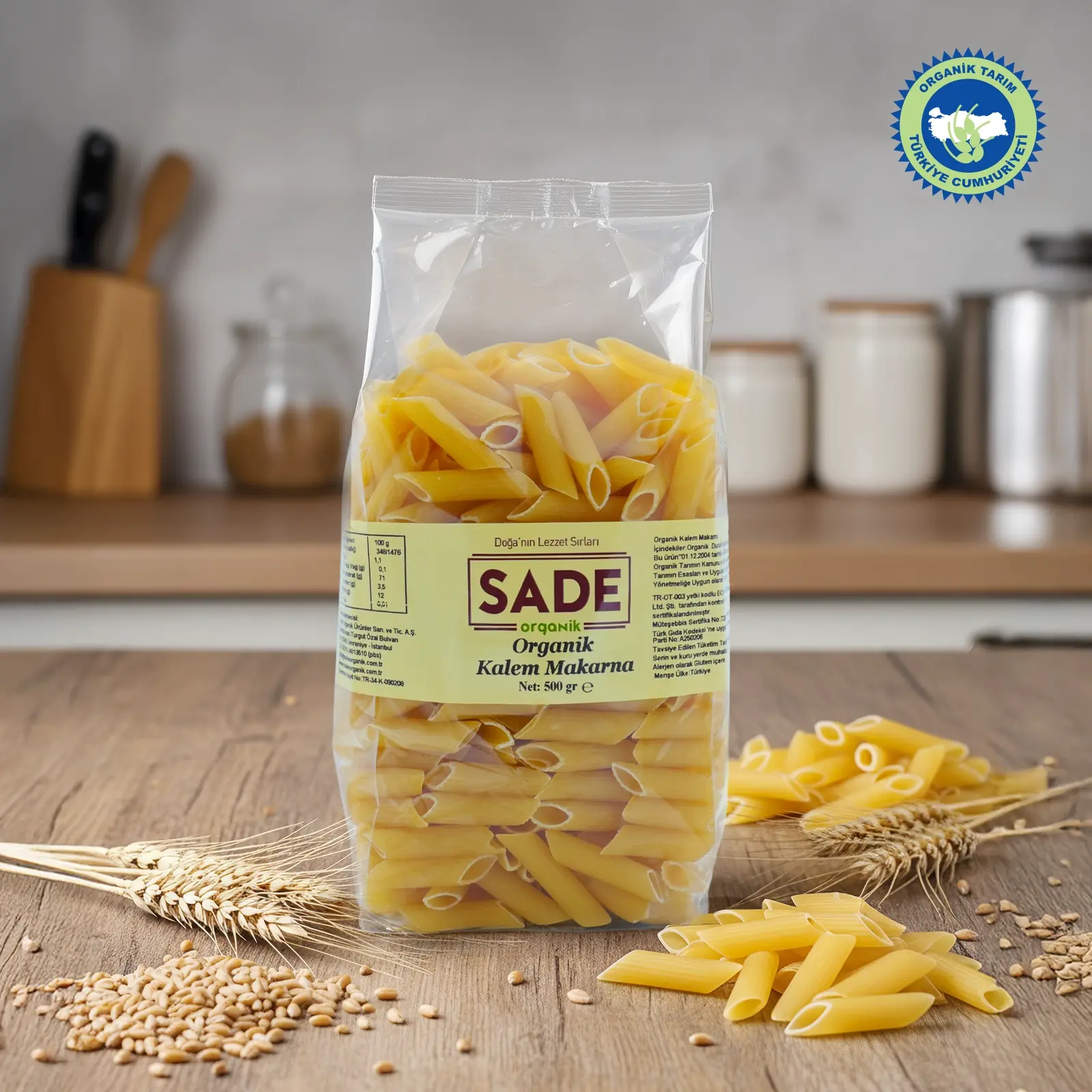 Sade Organik Kalem Makarna 500 GR