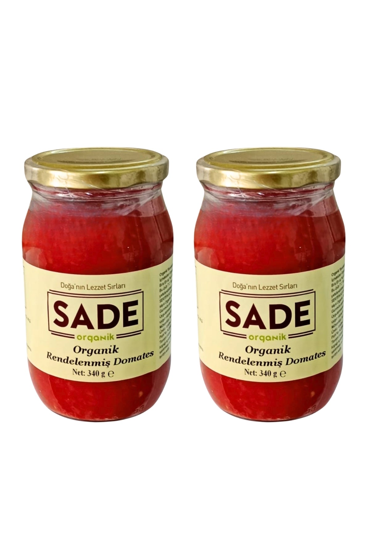SADE ORGANİK RENDELENMİŞ DOMATES 340 GR 2 Lİ PAKET