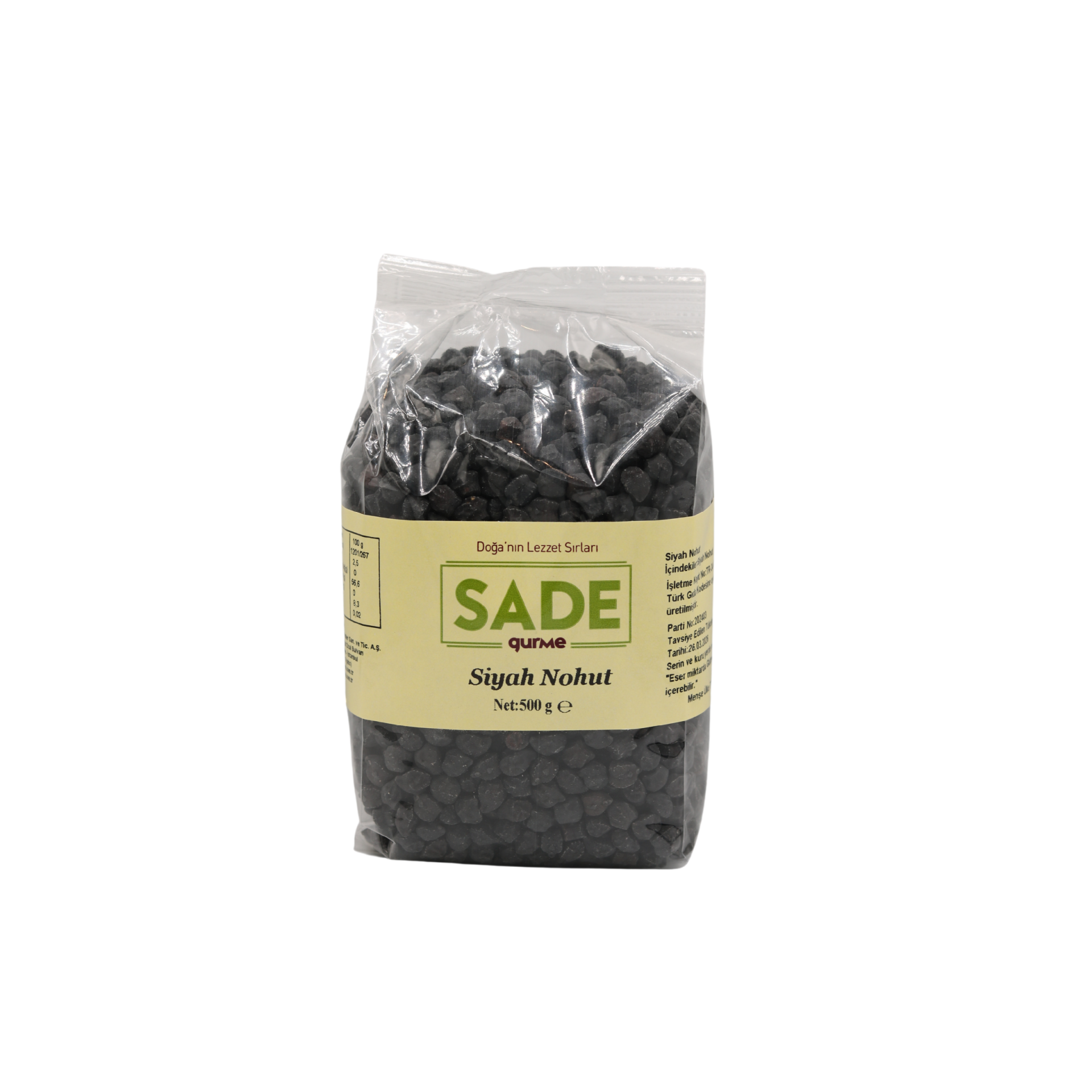 Sade Organik Siyah Nohut - 500 Gr