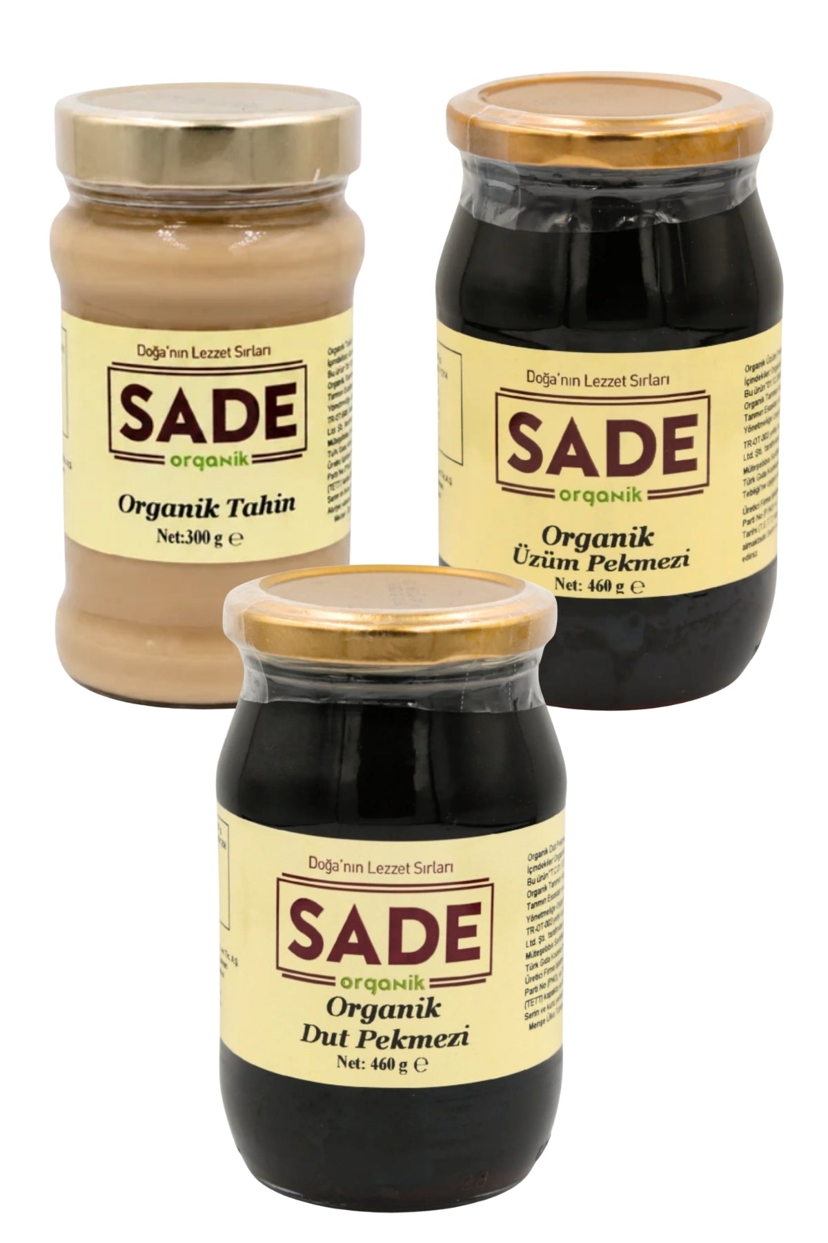 SADE ORGANİK TAHİN & ÜZÜM VE DUT PEKMEZİ PAKETİ