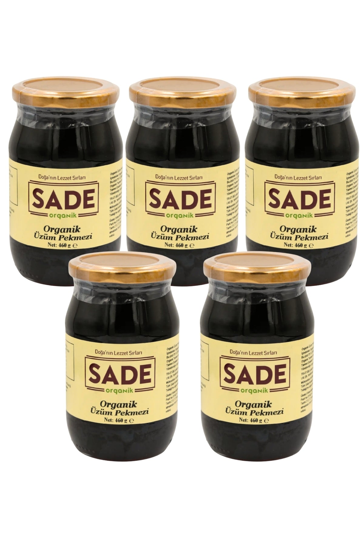 SADE ORGANİK ÜZÜM PEKMEZİ 460 GR5 Lİ PAKET