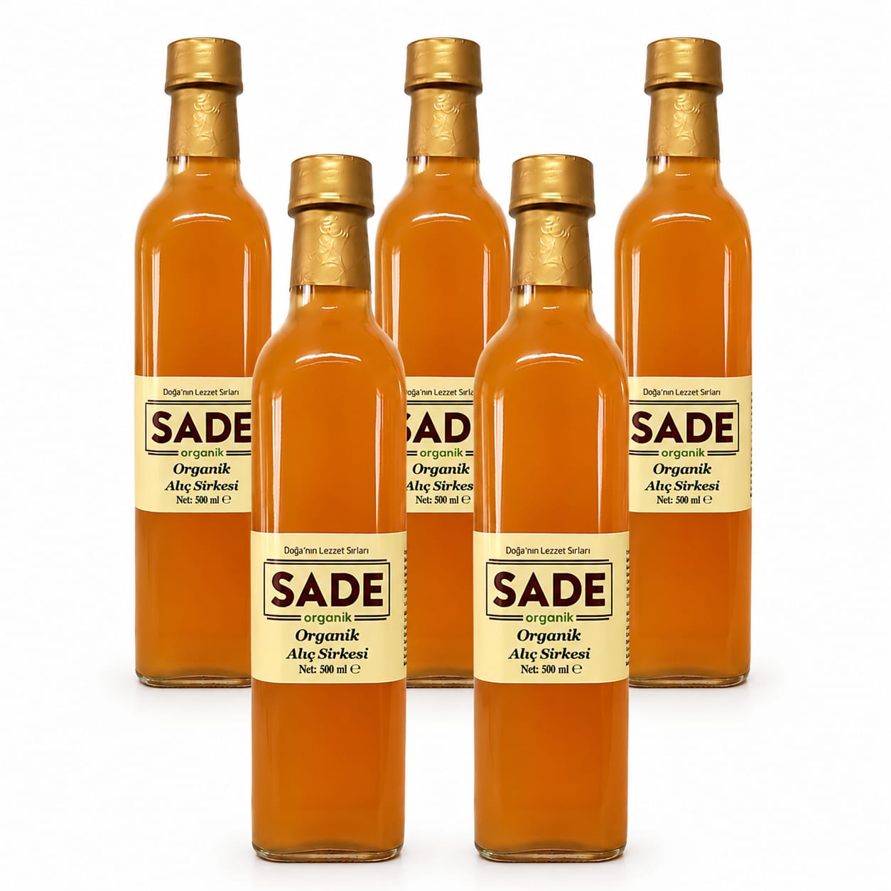 SADE ORGANİK ALIÇ SİRKESİ 5 x 500 ML