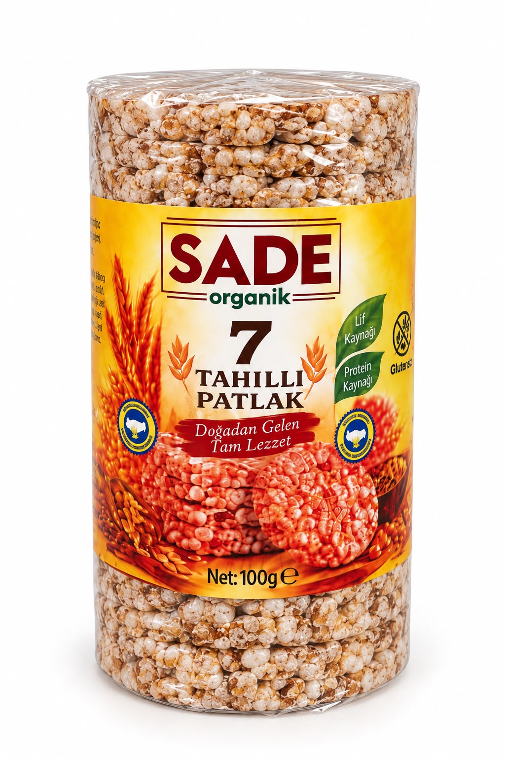 Sade Organik 7 Tahıllı Patlak 100 gr