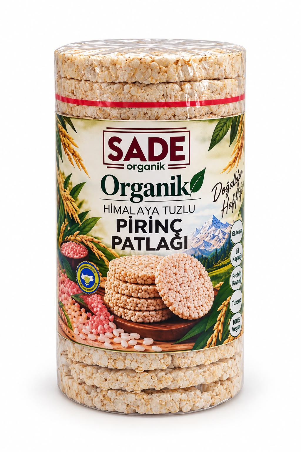 Sade Organik Himalaya Tuzlu Pirinç Patlağı 100 gr